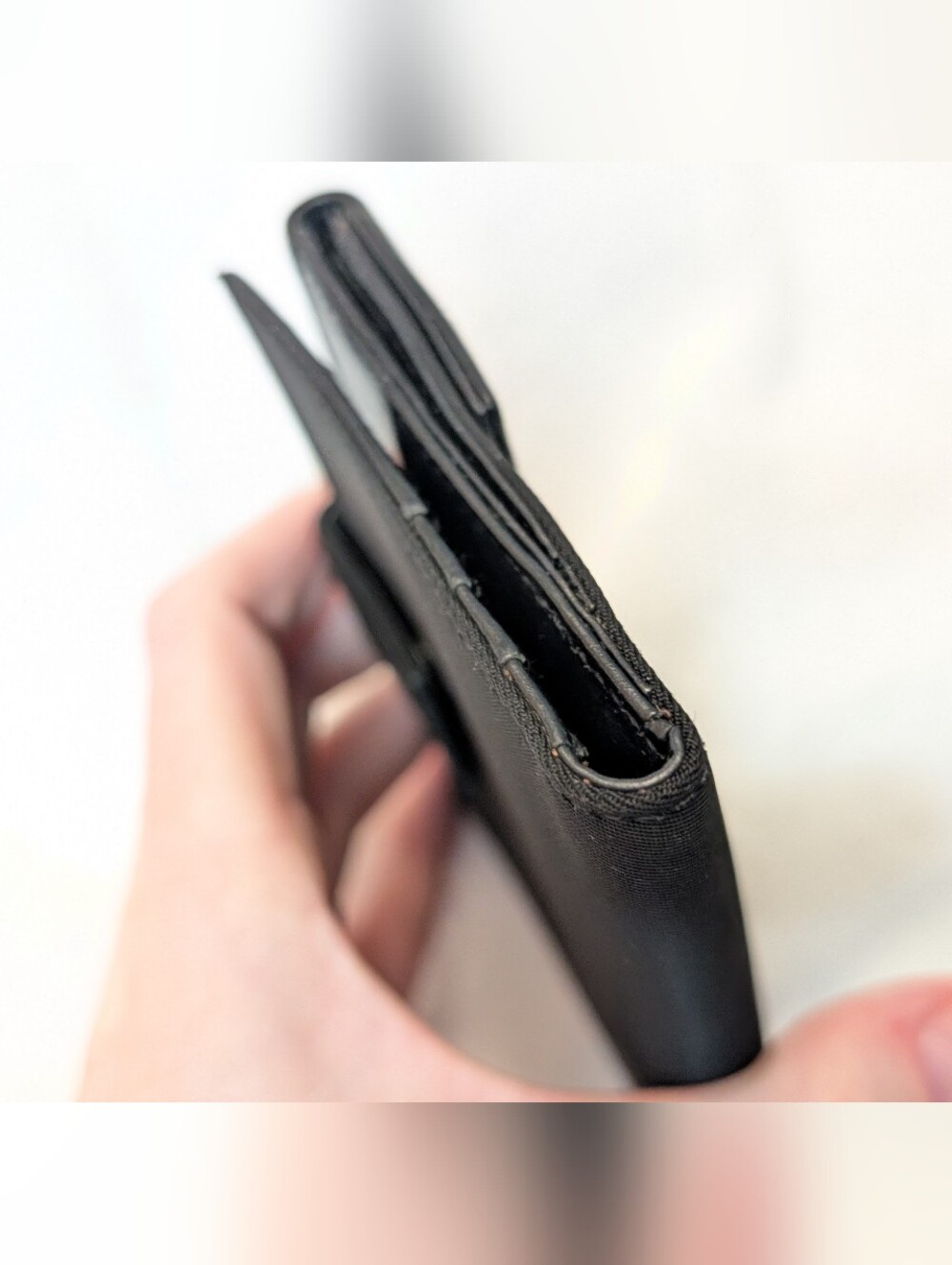 Authentic Prada Black Leather And Nylon Bifold snap wallet 4.5" x 3.5" with coa - Picture 4 of 14